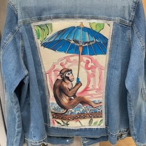 Whimsical Monkey Denim Jacket